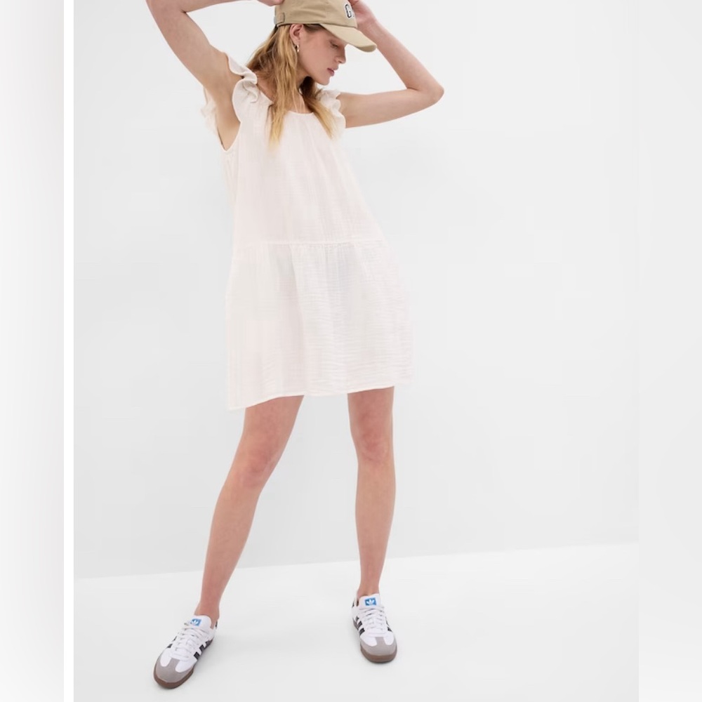 NWT GAP cream colored gauze mini sleeveless sundress